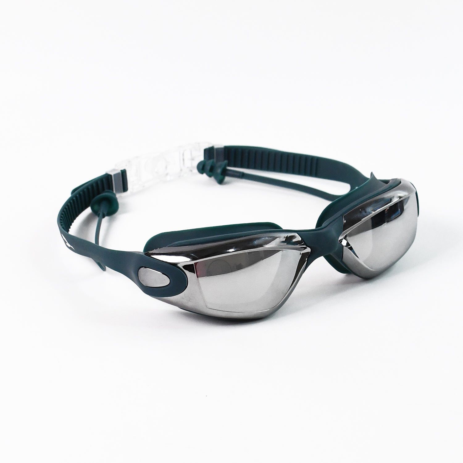 Professional Anti-Fog UV Protection Swimming Goggles with Mirrored Lenses and Earplugs