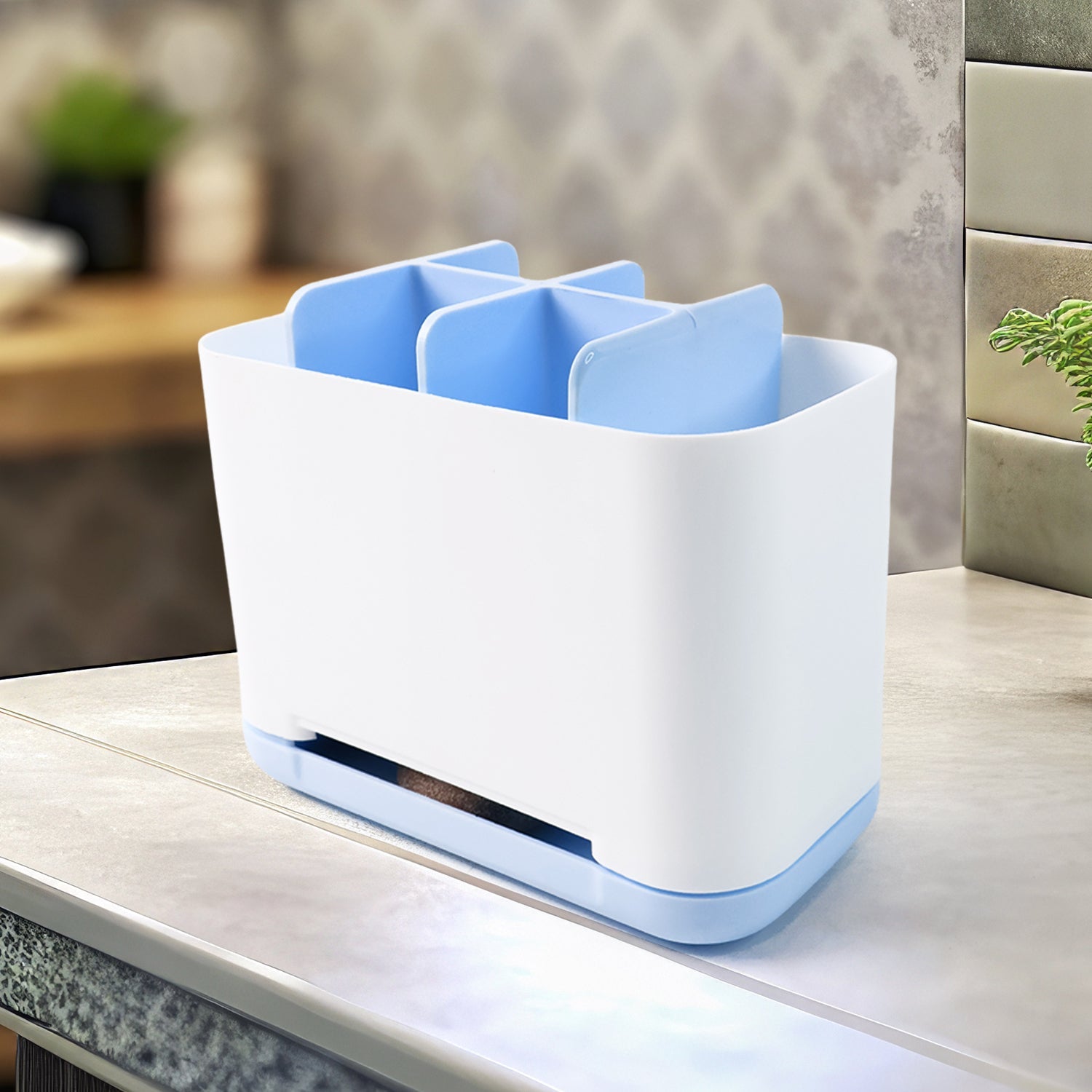 6 compartment caddy organizer for toothbrush and personal care items