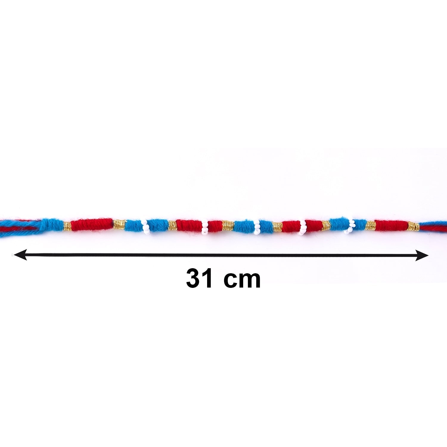 Red Rakhi with Bead Decoration