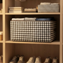 Foldable fabric organizer box with handle