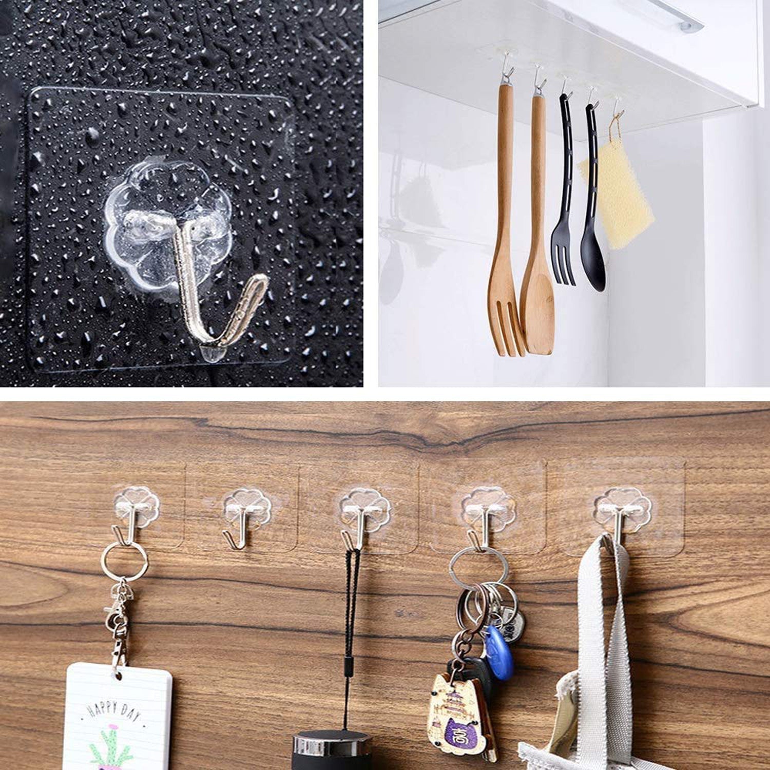 Adhesive Heavy-Duty Hooks for Kitchen and Bathroom ( 1 Pc )