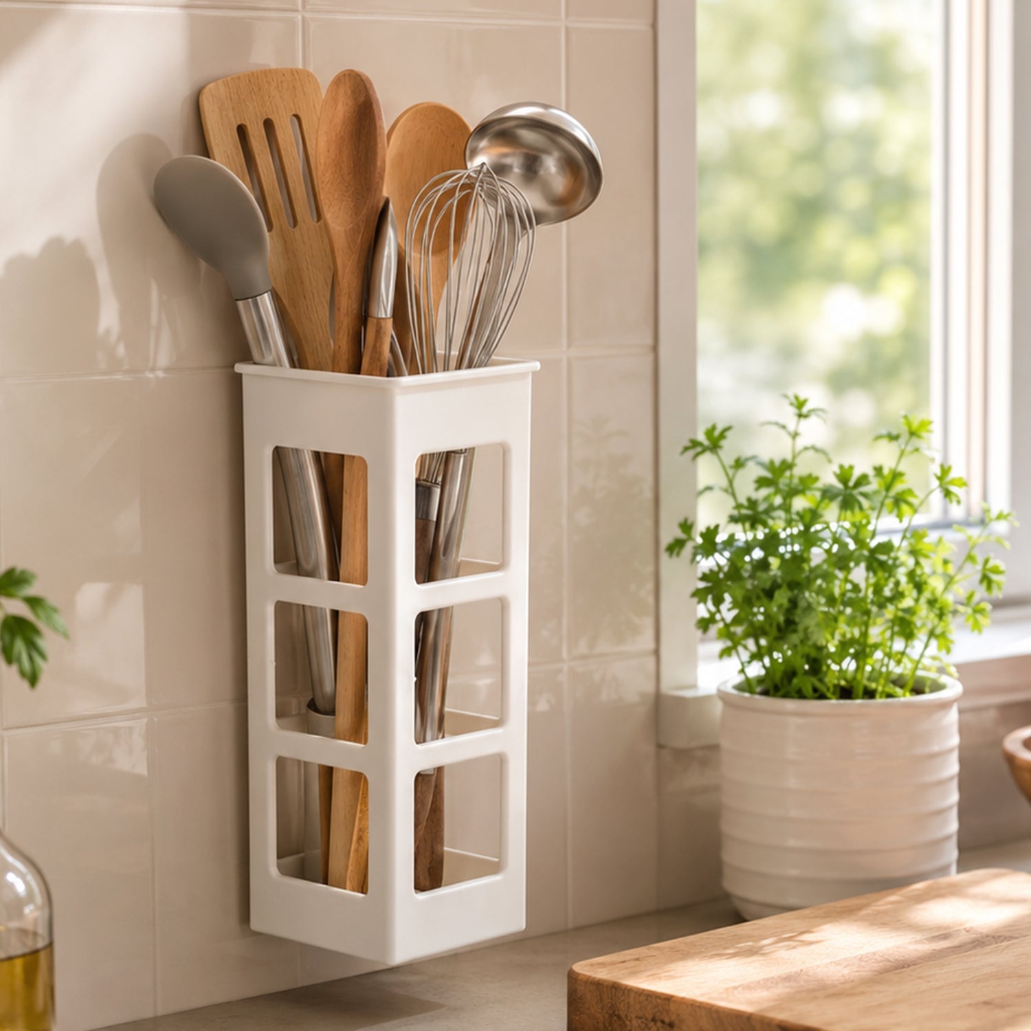 Plastic Wall Mounted Storage Rack Holder for Remote and Small Items (1 Pc)