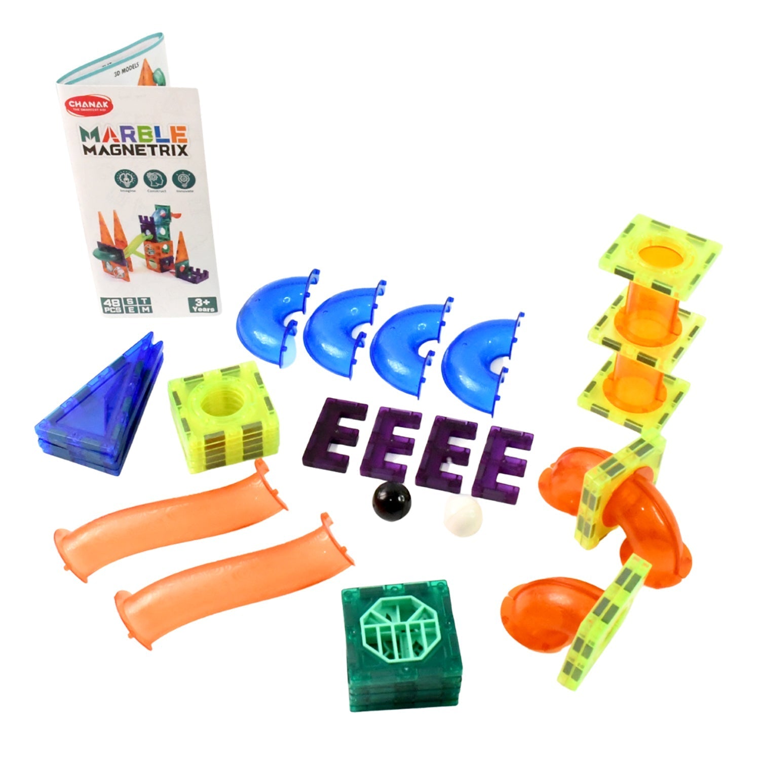 Child watching marbles roll in Magnetrix magnetic game