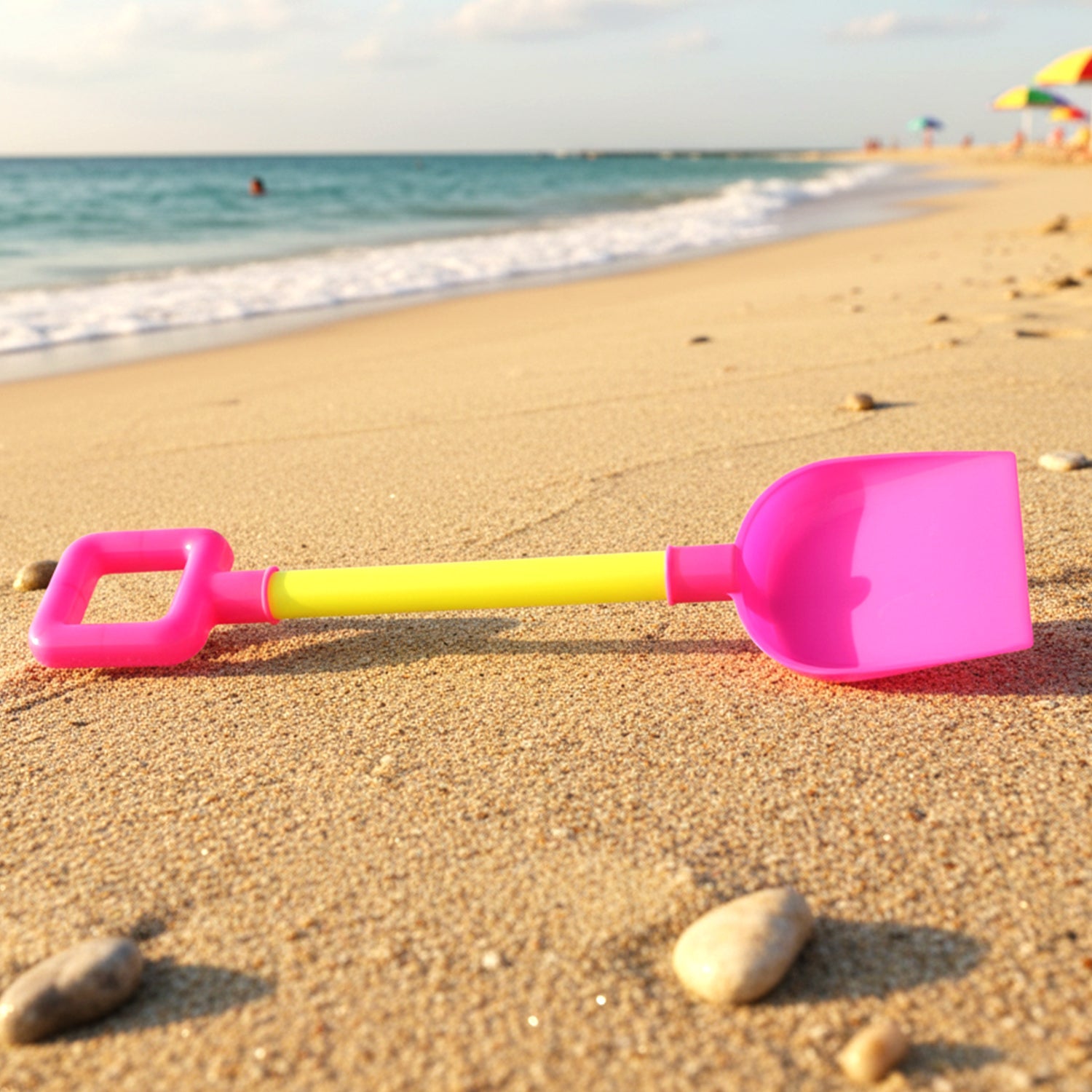 Shovel toy on sand