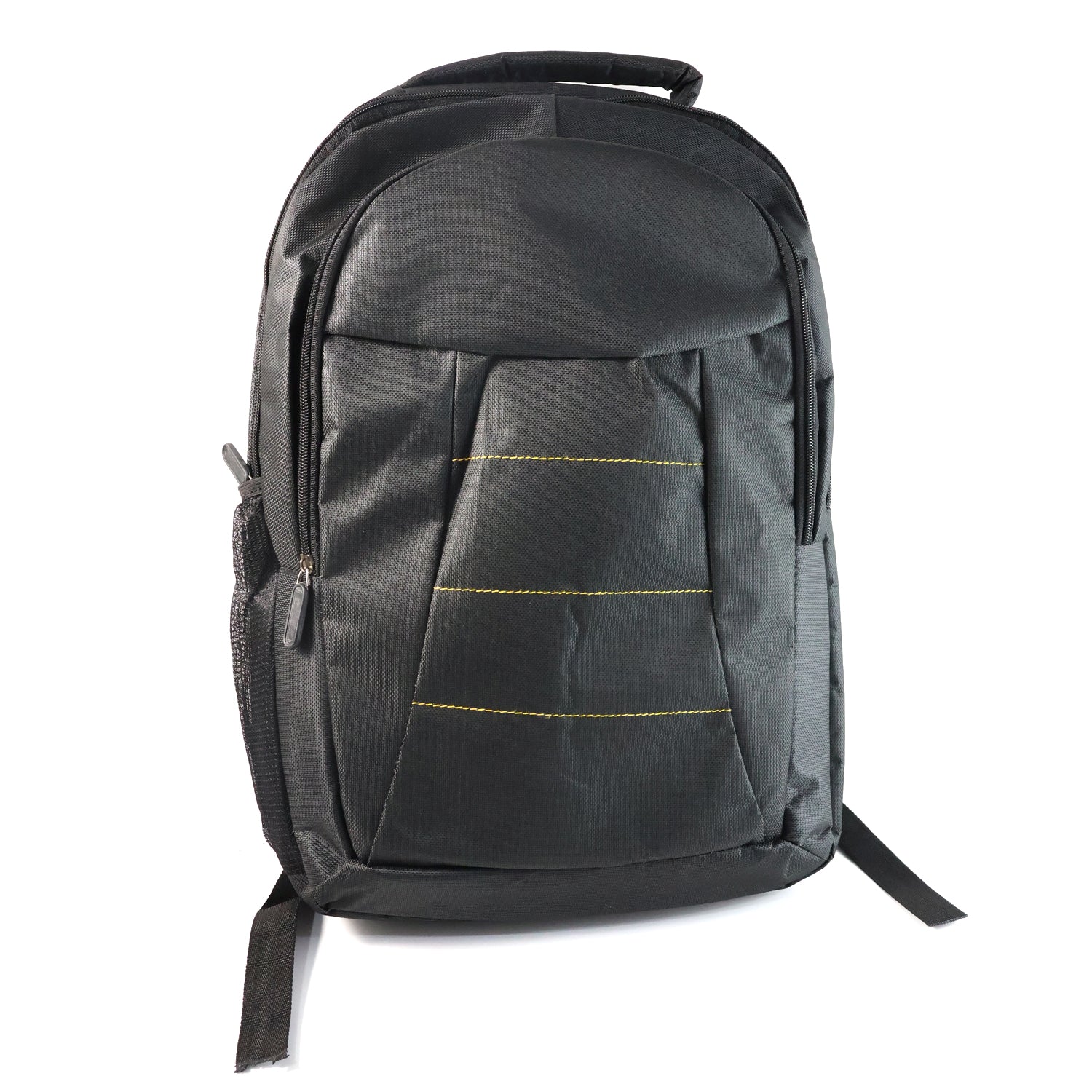 Close-up of reflective textured print on backpack front