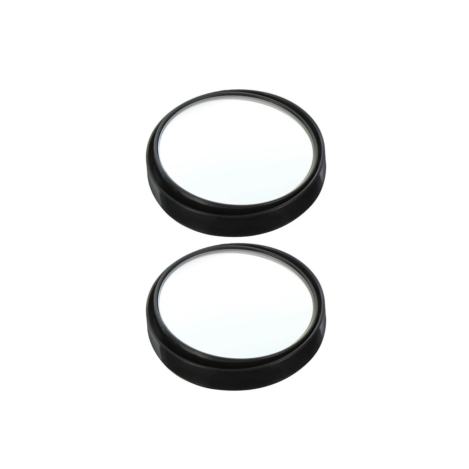Pair of blind spot convex mirrors with adhesive backing