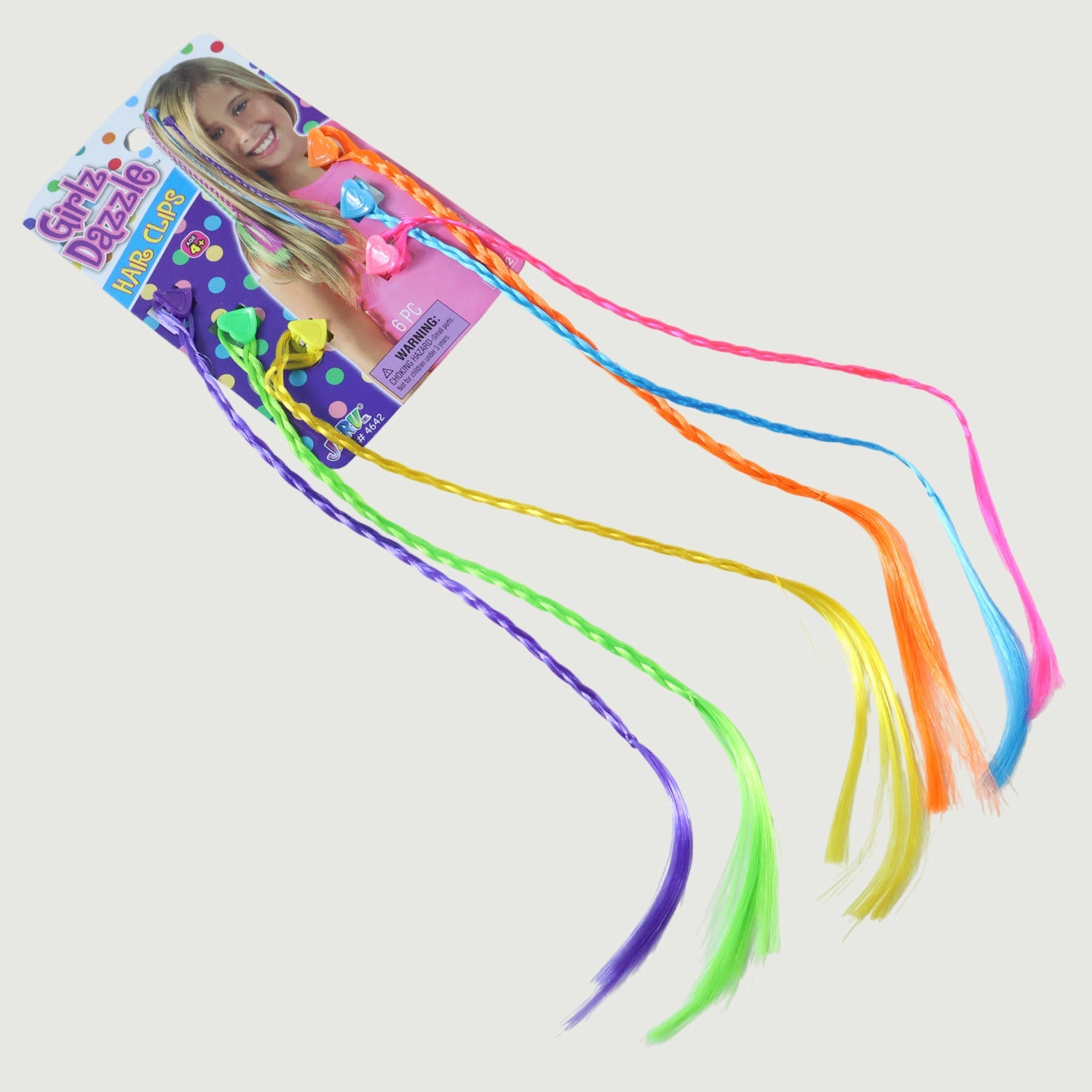 Colourful Braided Hair Extension Streaks for Girls & Kids (6 Pc)