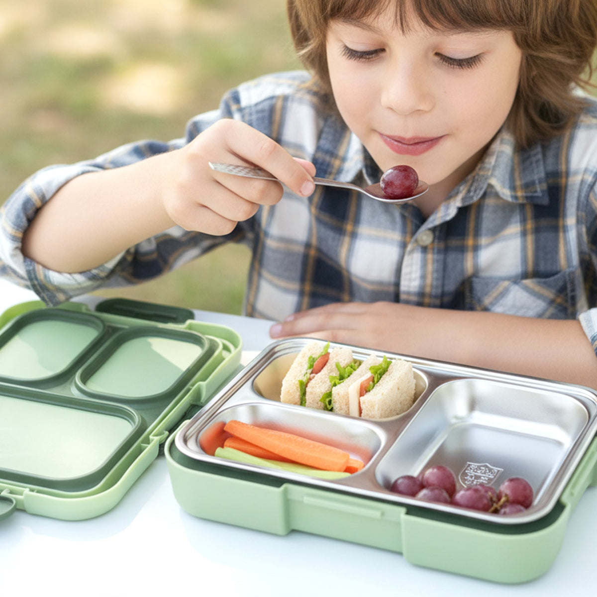 Fresca Stainless Steel 3 Compartment Lunch Box (1 Pc)