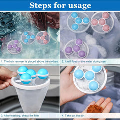 12604 Laundry Ball Floating Pet Fur Lint Hair Catcher Household Reusable Washing Machine Floating Lint Mesh Bag Hair Filter Net Pouch Washing Lint Hair Remover Net, Mesh Bag Dryer (1 Pc)