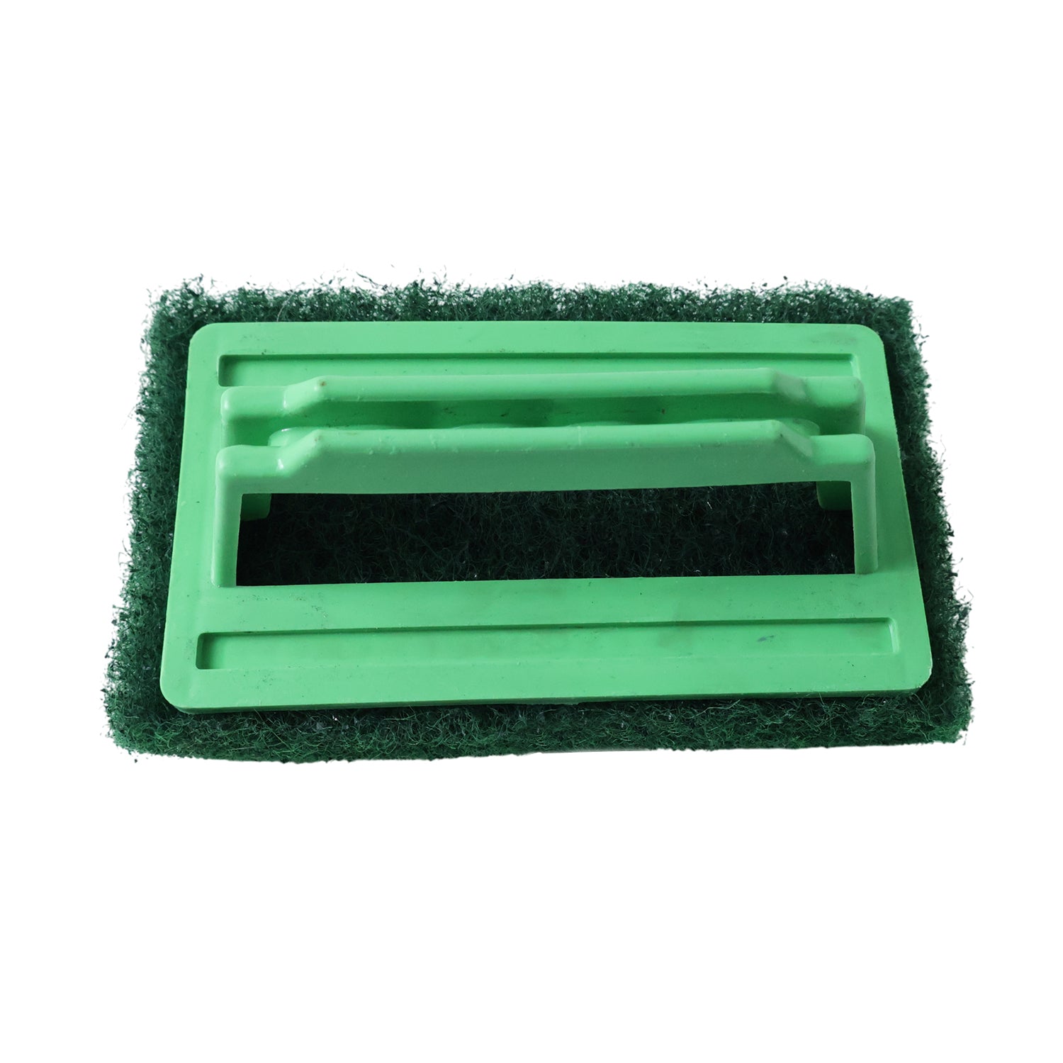 Scrubber brush being used on kitchen slab