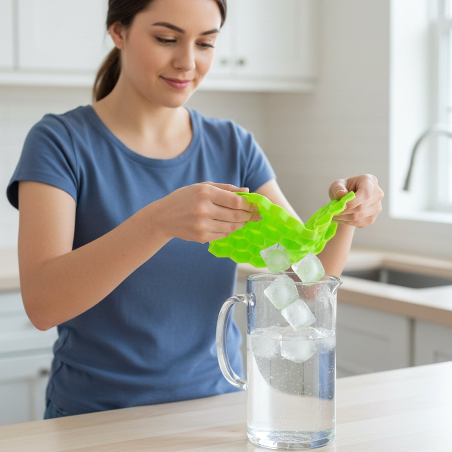 flexible silicone ice tray for freezer drinks