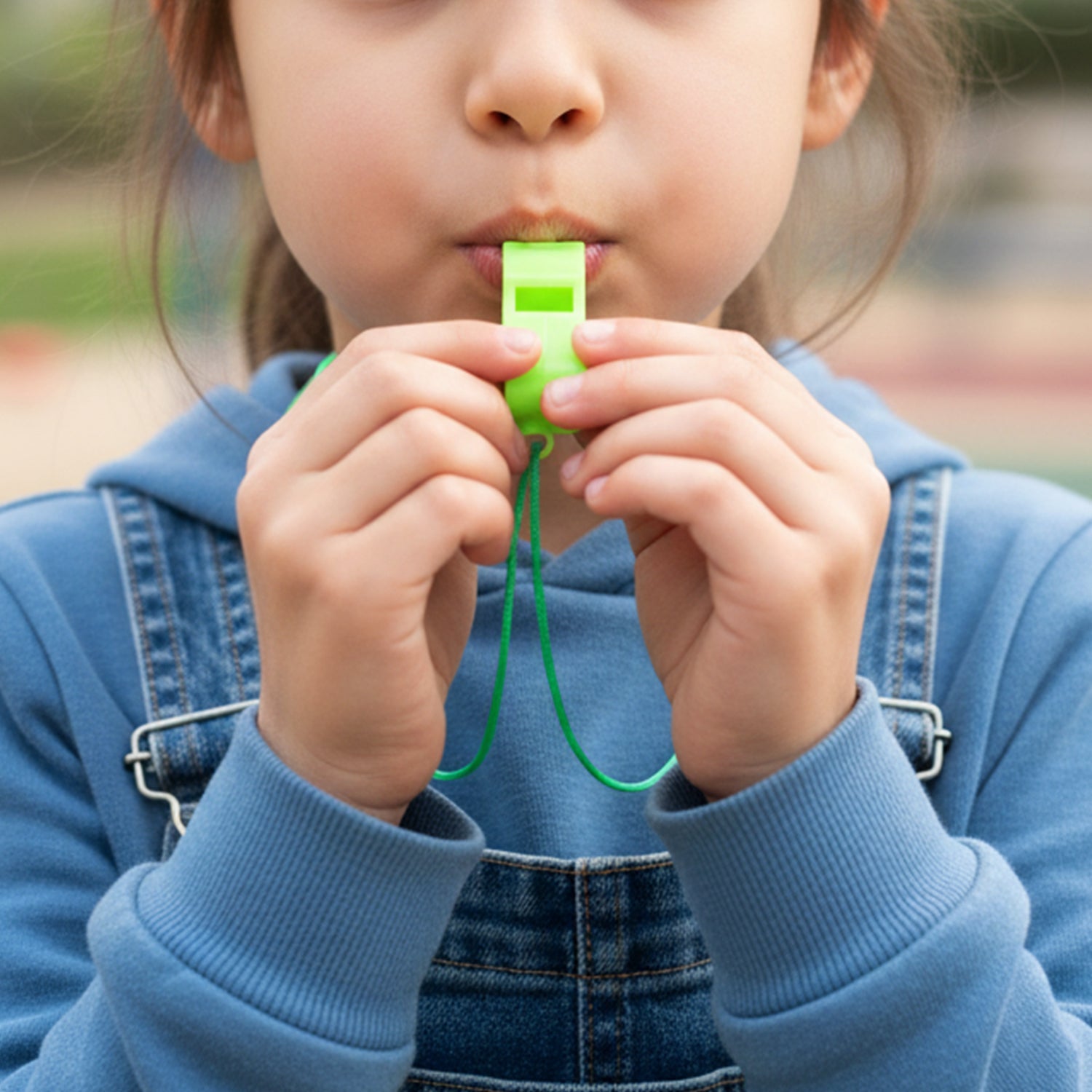 Plastic Sports Whistle with Neck Lanyard Loud Safety Whistle (1 Pc, Mix Color)