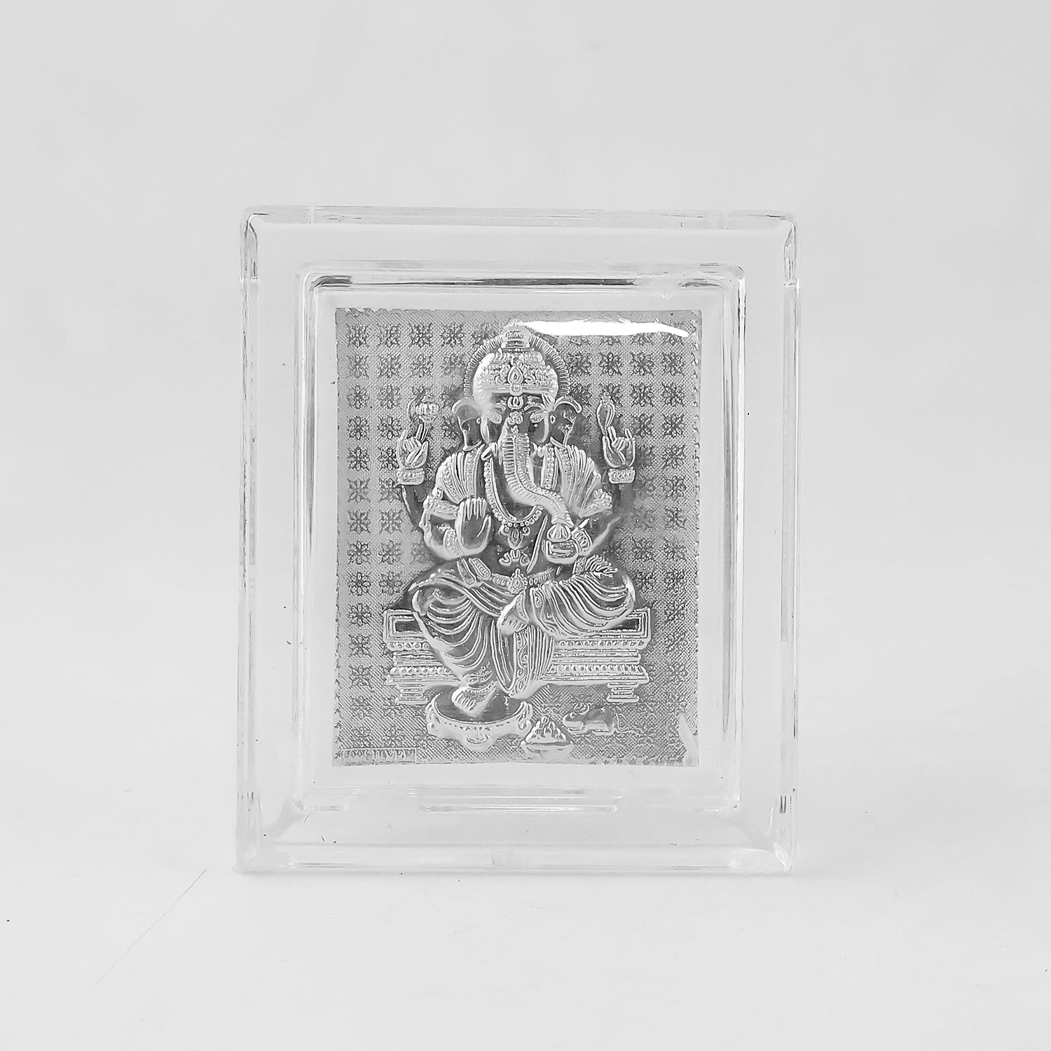 DeoDap Silver-Plated Lord Ganesha Photo Frame in its packaging