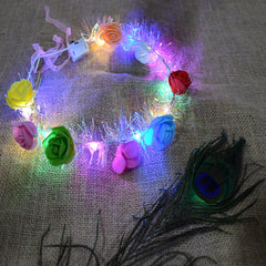 LED Flower Crown Headband displayed on white background