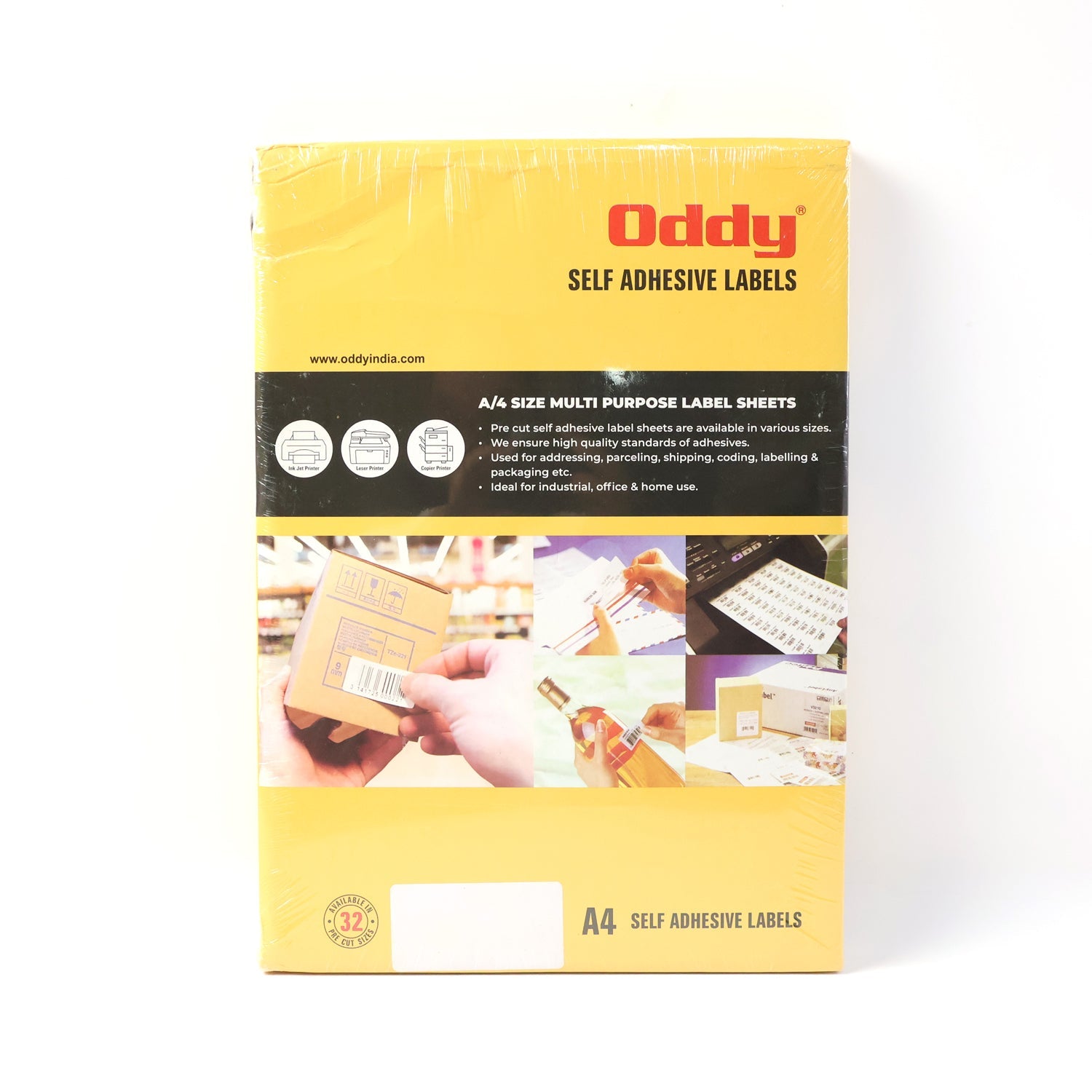 Oddy Self-Adhesive Labels – A4 Sheets, 24-Up per Sheet (100 Sheets, 2400 Labels)