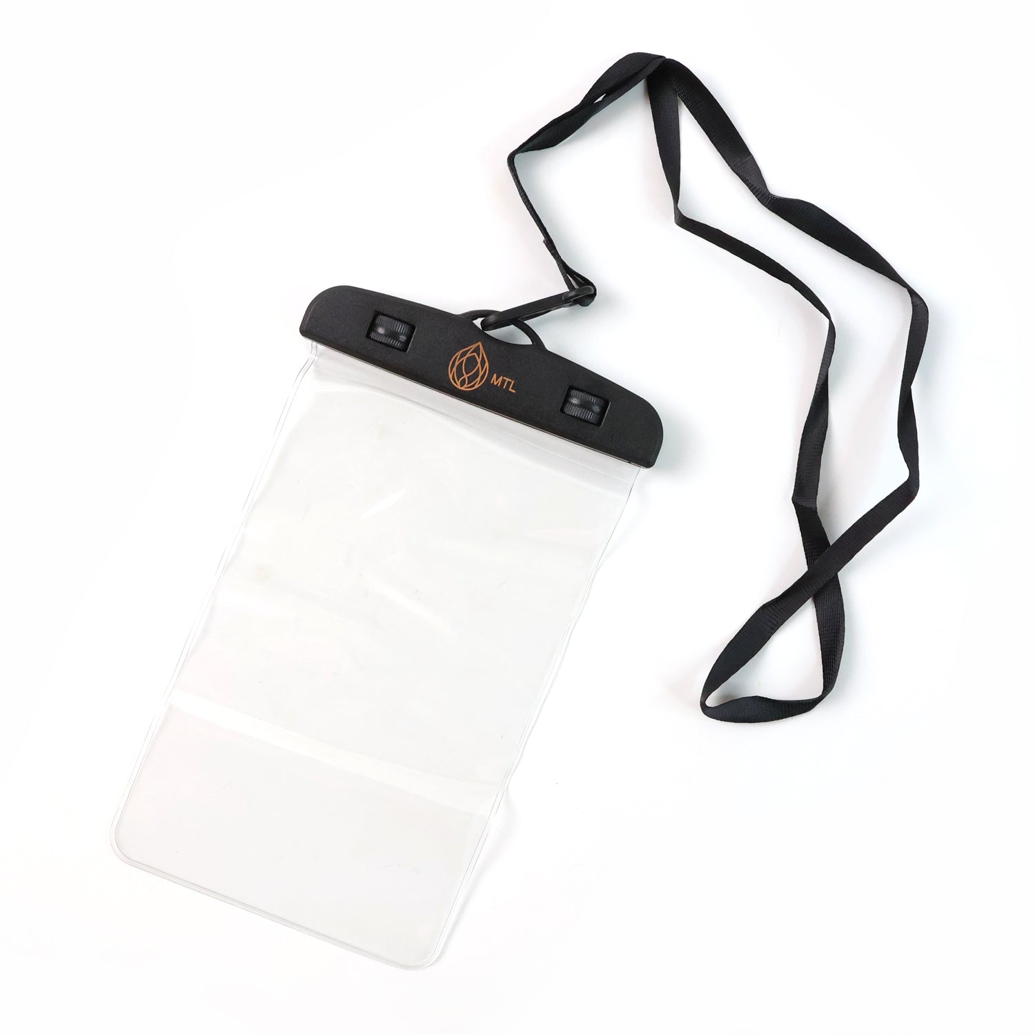 Waterproof sealed mobile pouch in use