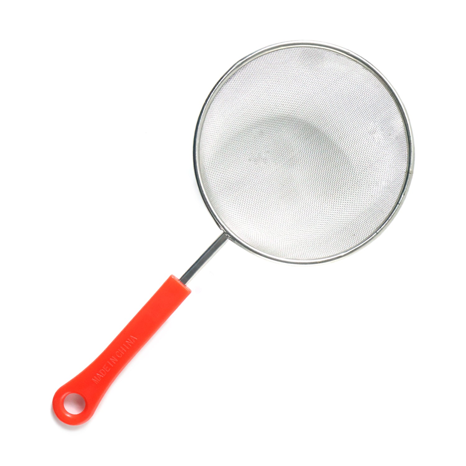 Fine mesh kitchen strainer close-up image