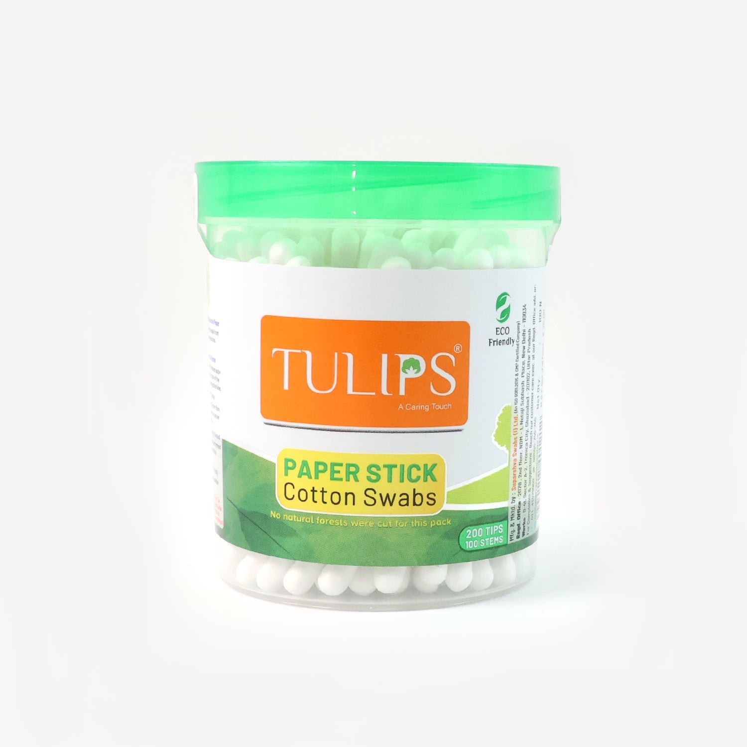 Tulips Paper-Stick Cotton Swabs - (100 Pc /  Set)
