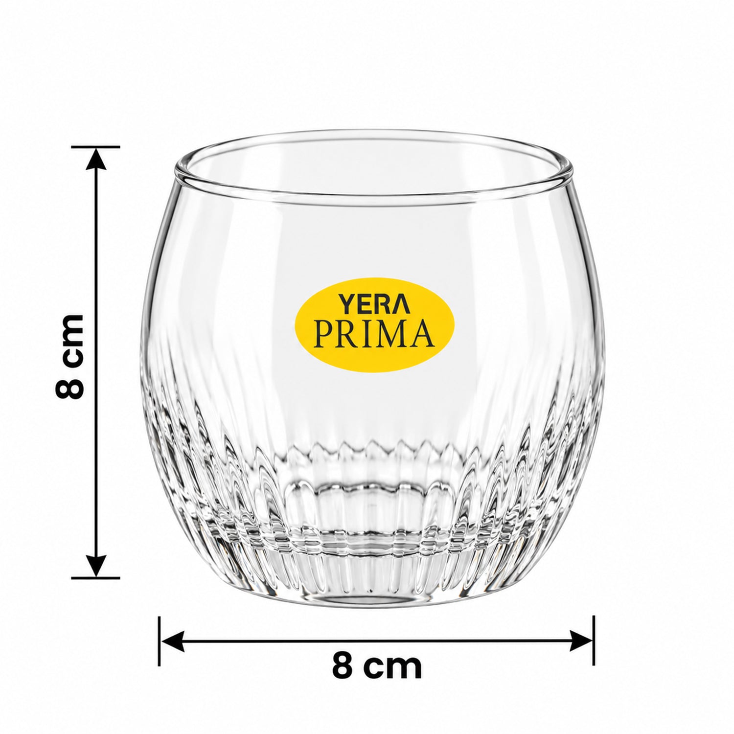 Yera Prima Naples Ribbed Glass Tumbler Set for Water and Juice (6 Pc)