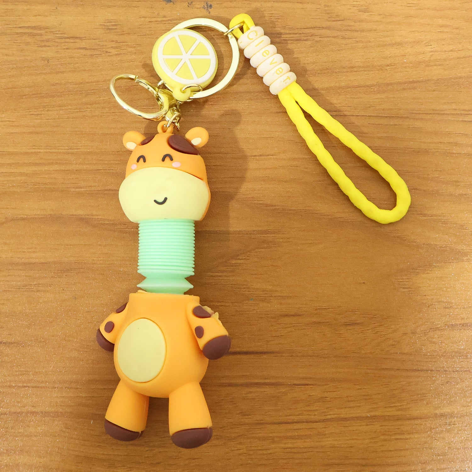 Giraffe keychain showing flexible neck detail