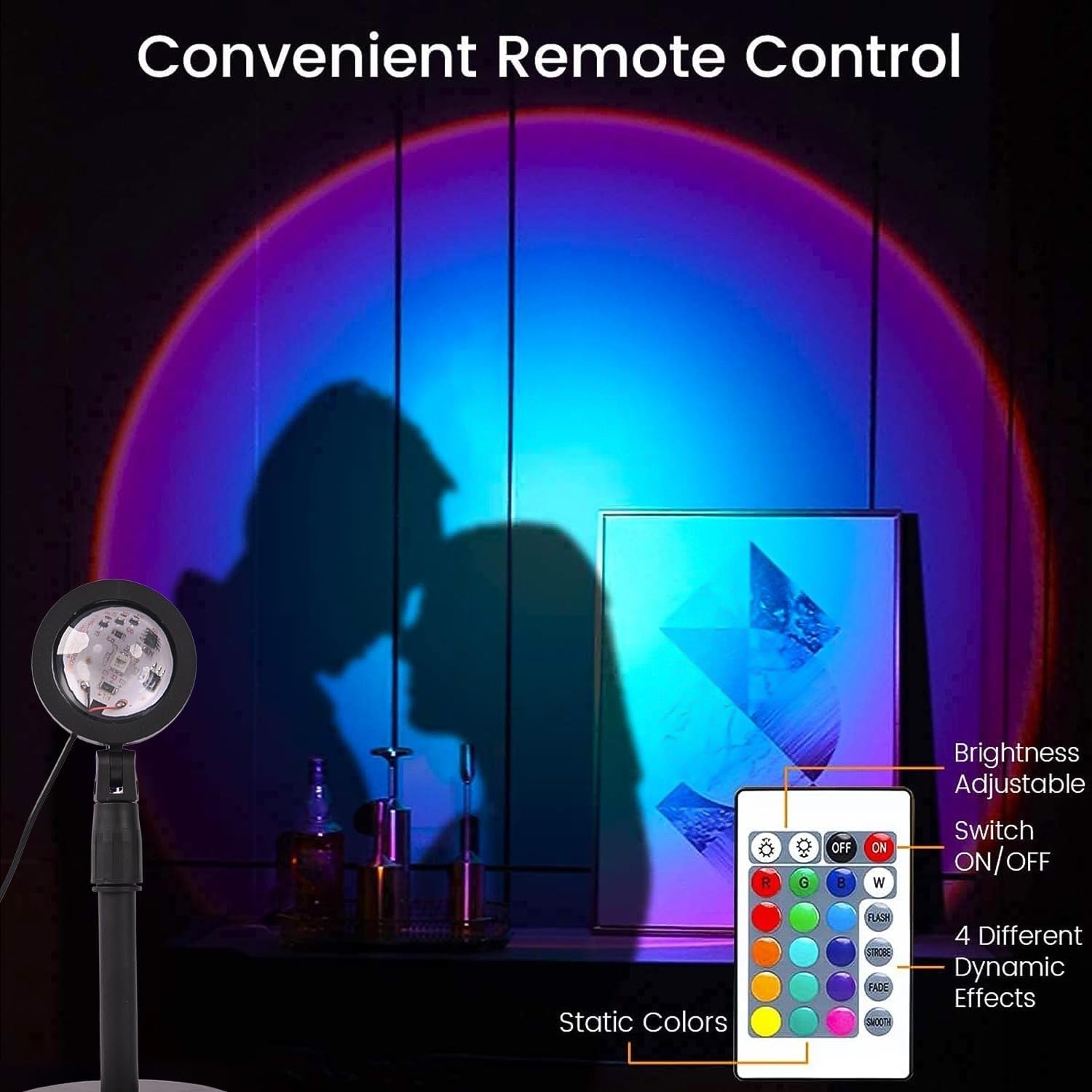 Multi Colors Sunset Lamp Projection feature showcase