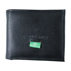 Wallet laid flat showing all sections