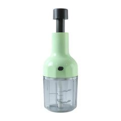 Kitchen food chopper with manual press