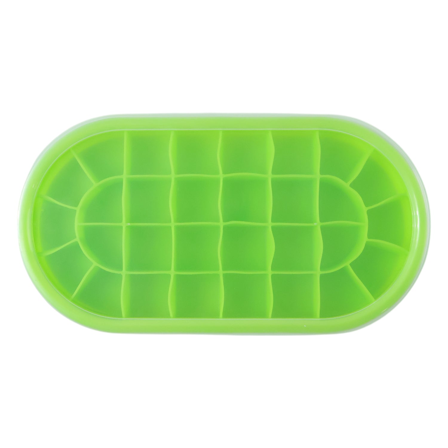 Freezer ice cube tray with oval compartments
