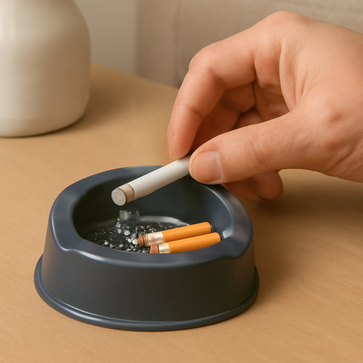 Oblivion Tough Grey Plastic Ashtray