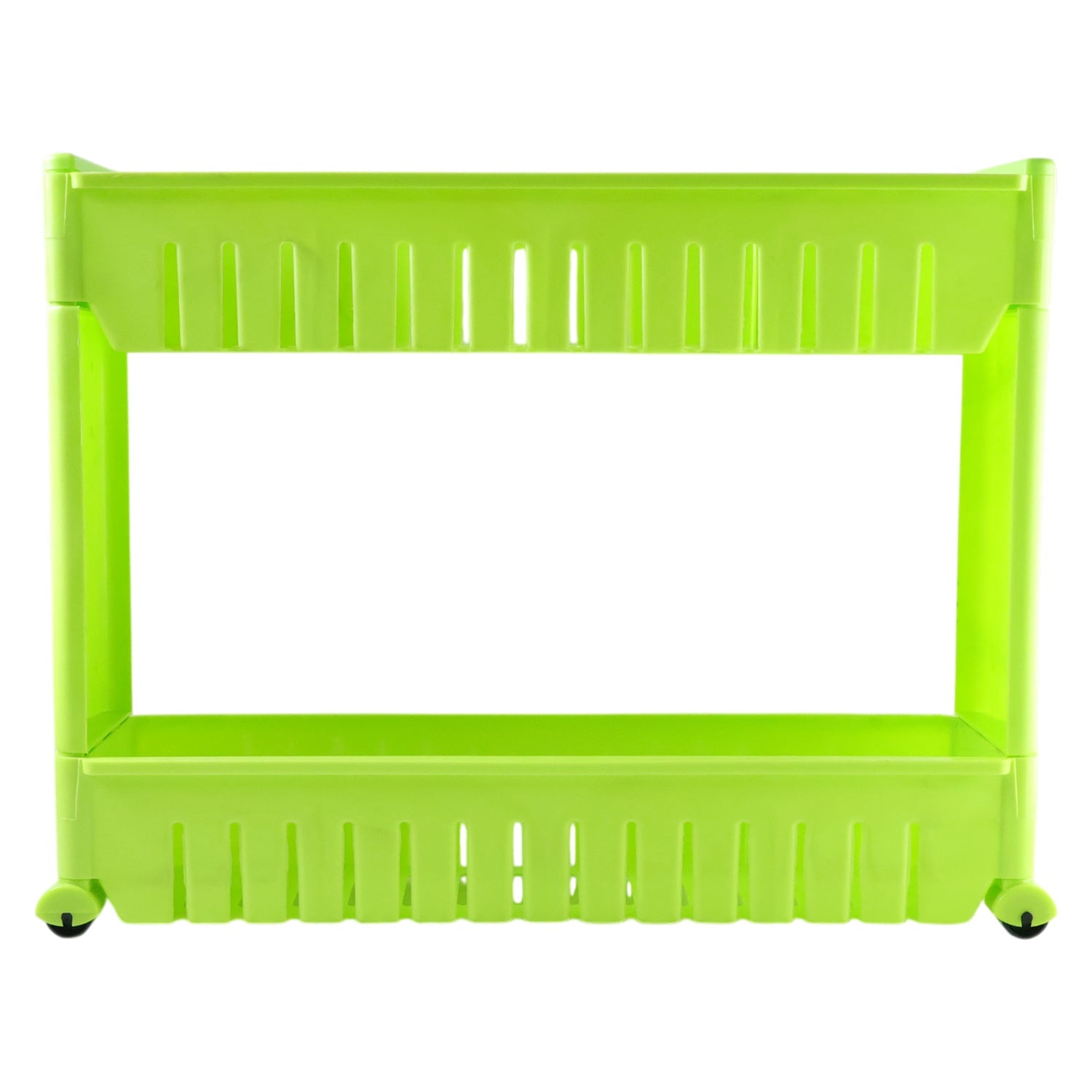 Prexo Plastic 2 Layer Slim Storage Rack with Wheels