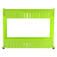 Prexo Plastic 2 Layer Slim Storage Rack with Wheels