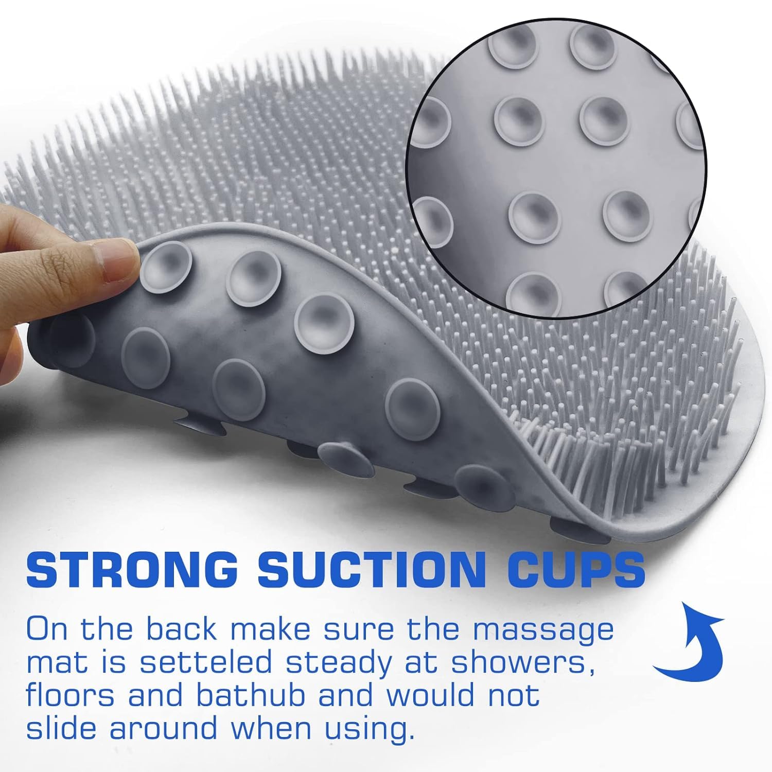Silicone Bathroom Foot Cleaning Scrubber Mat (1 Pc, 27x20 Cm)