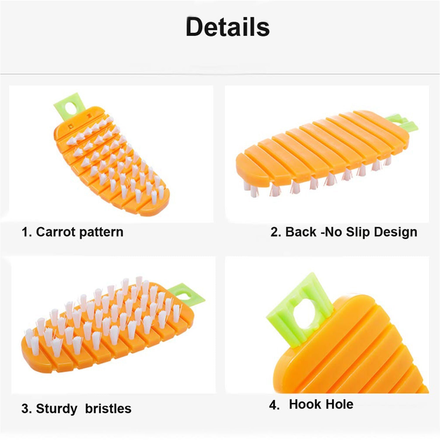 2909 Vegetable Scrubbing Brush, Vegetable Scrubber Nonâ€‘Toxic Fruit Brush Carrot Shape Vegetable Brush for Potato for Vegetable DeoDap
