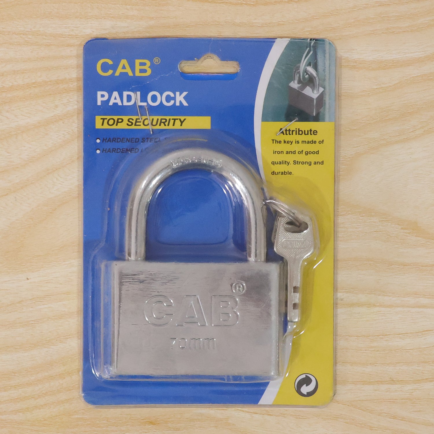 Heavy Steel Premium Square Padlock 70mm With 3 Keys