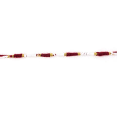 Red White Mauli Rakhi with Gold Wire
