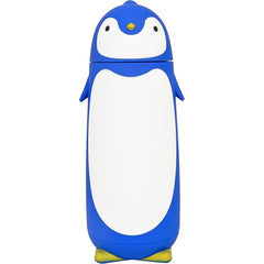 Hand holding a 280ml penguin water bottle, demonstrating portable size