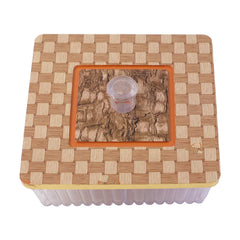 Close-up of airtight lid on dry fruit storage box