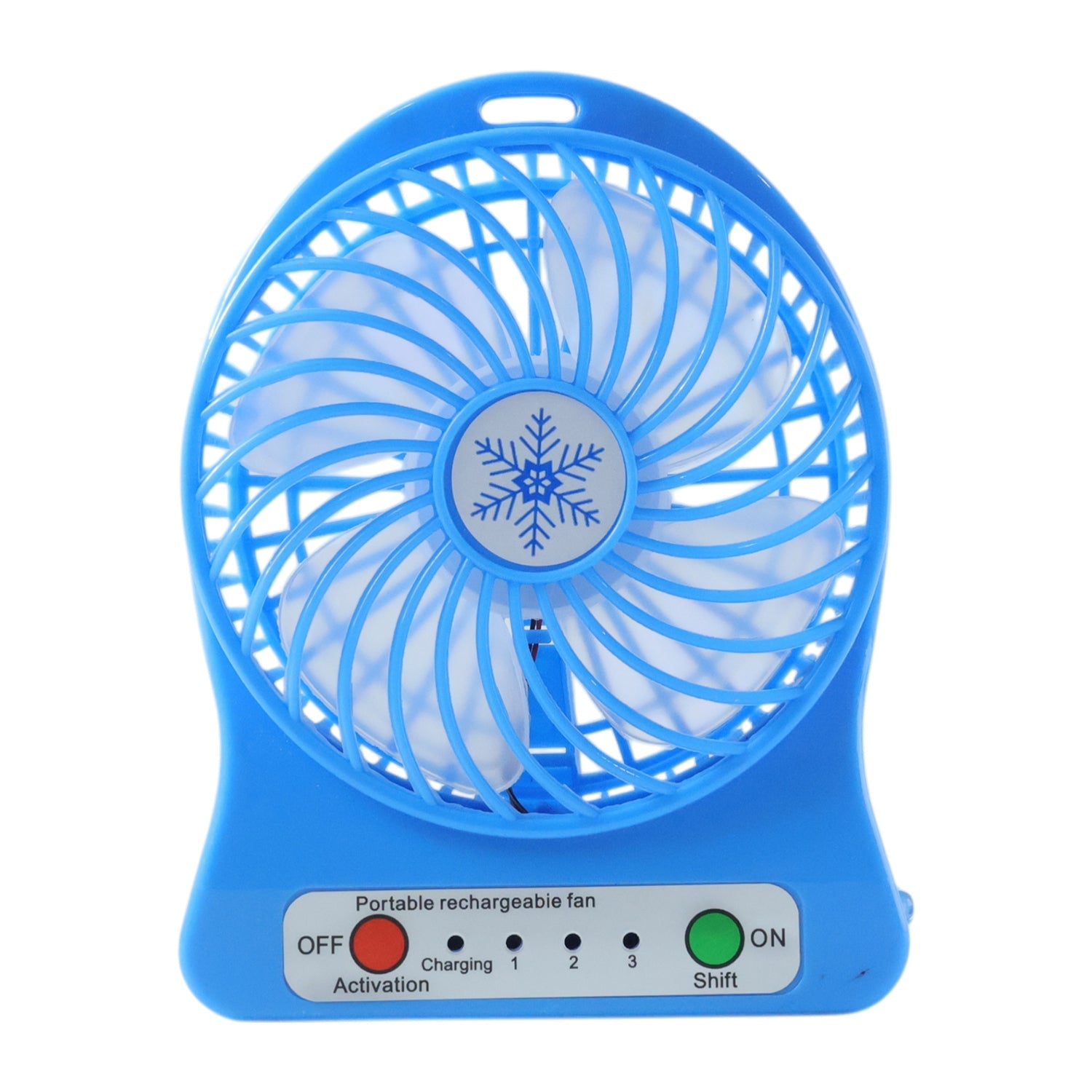 Portable Rechargeable Mini Table Fan With LED Light And Battery (1 Pc)