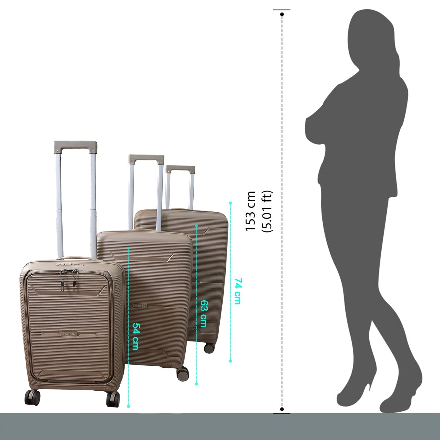 Hard-Shell Trolley Luggage Bag (Set of 3-piece / Mix Color)