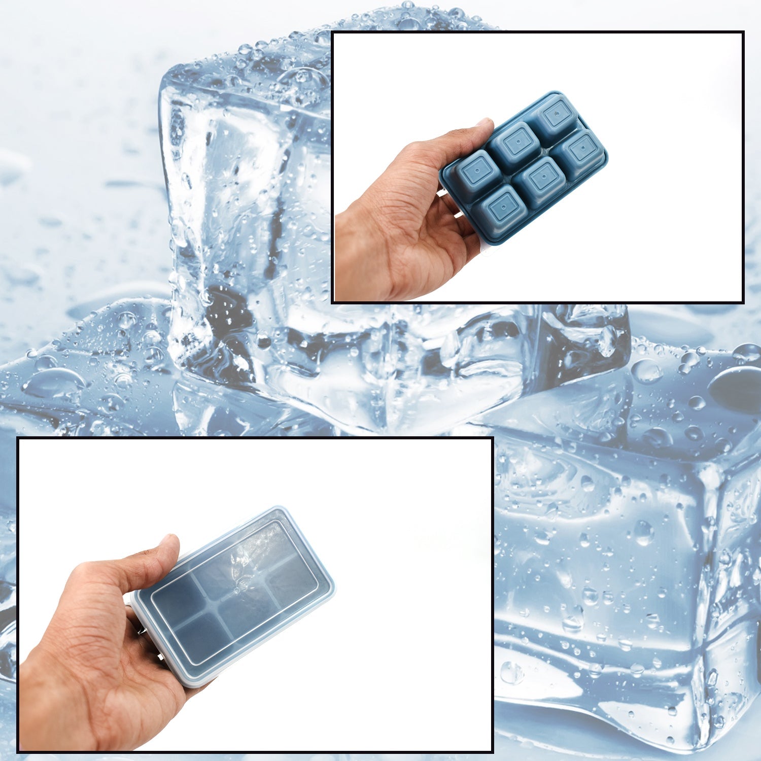 6-Grid Silicone Ice Tray â€“ Ideal for Household Ice Making