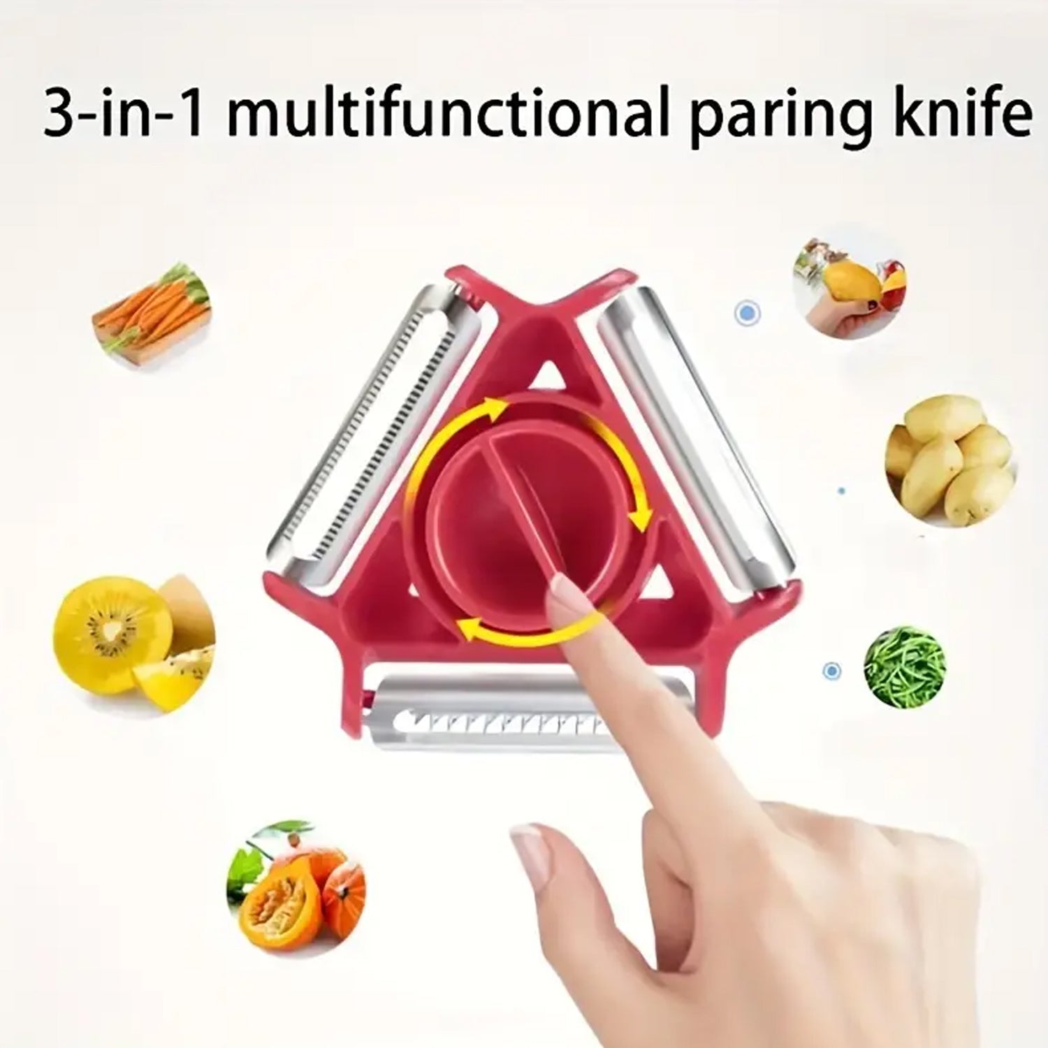 Packaging for the DeoDap multi-function vegetable peeler, showing product details.