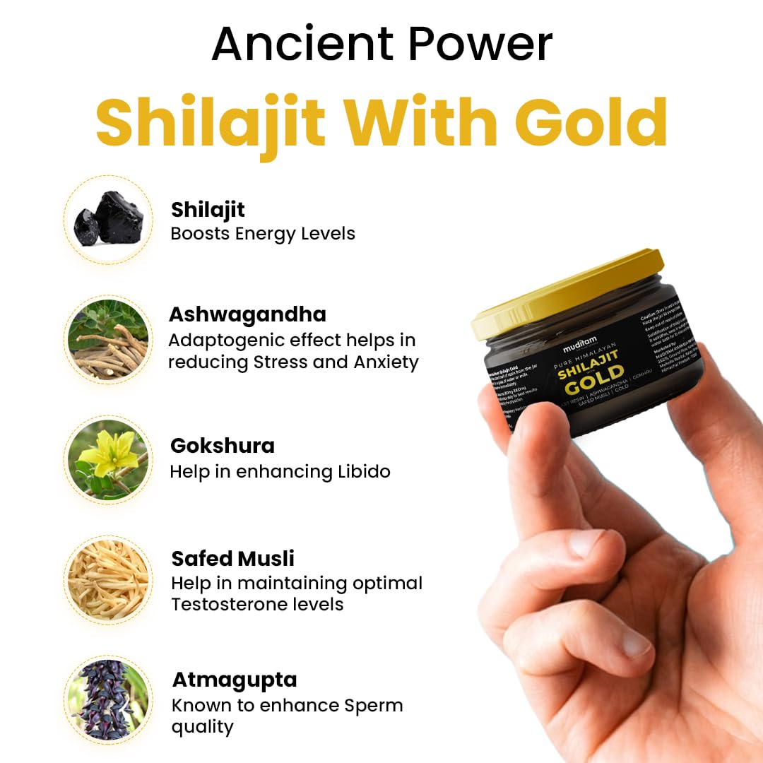 Himalayan Shilajit Gold Resin â€“ 20g | Helps improve Stamina | Contains Gold