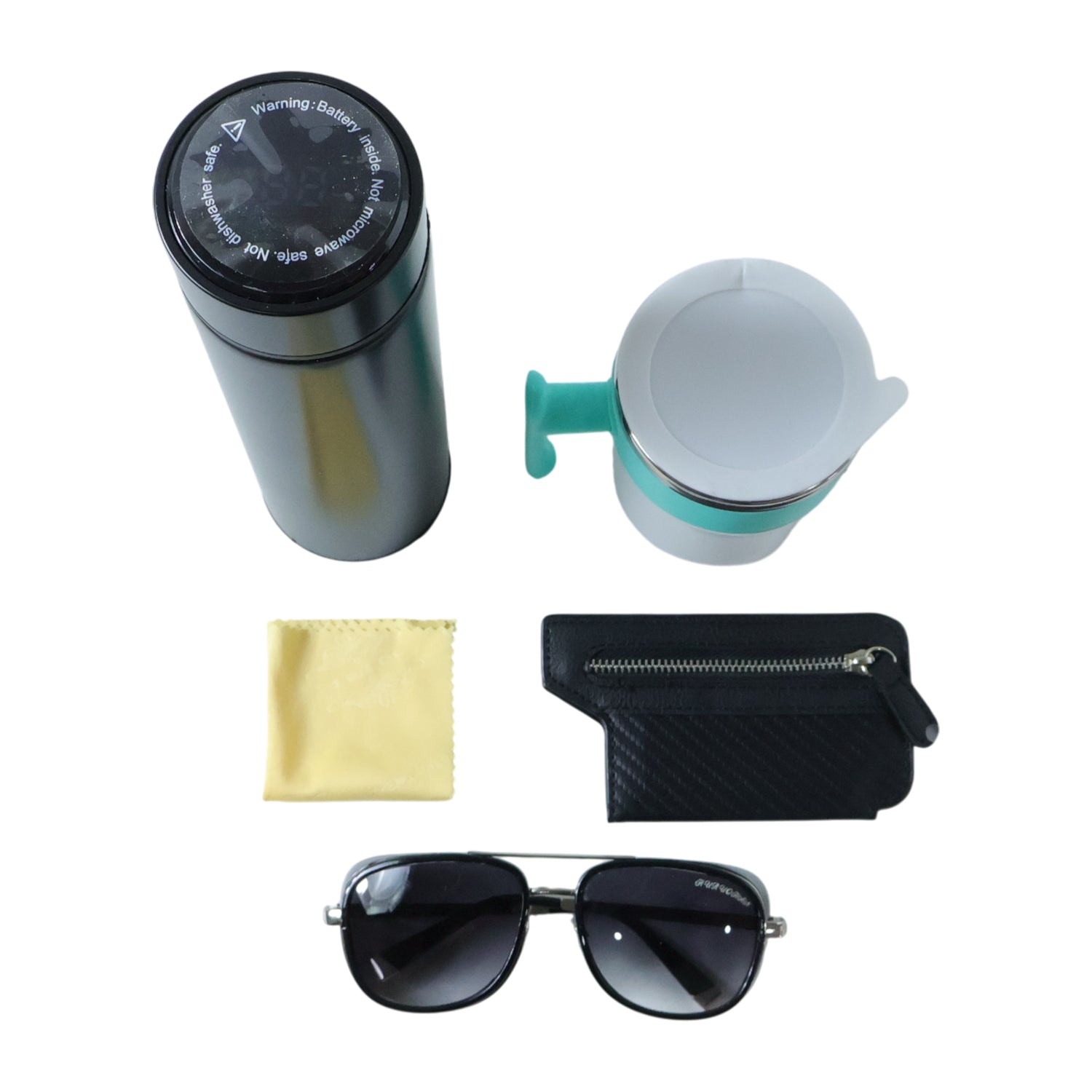 Compact travel essentials set with accessories