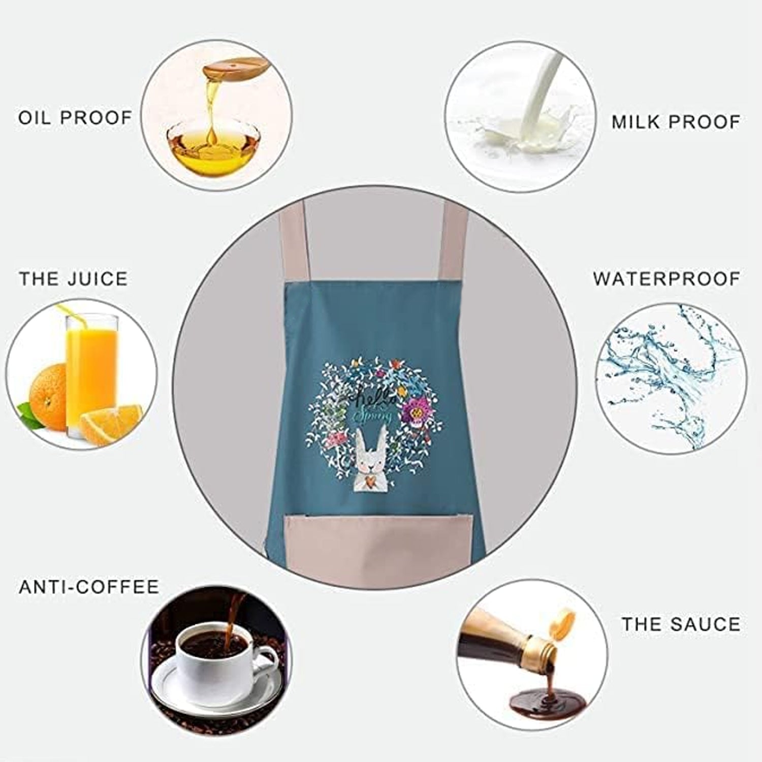 Multipurpose Kitchen Cooking Apron with Front Pocket (1 Pc)