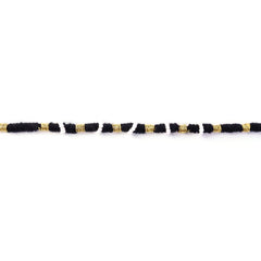 Handmade Black Bracelet Rakhi with White Beads (1 Pc)