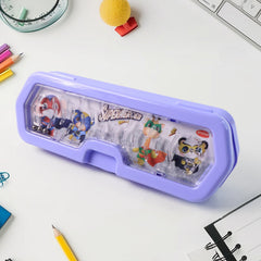 Collection of cartoon character pencil boxes, highlighting various designs for school supplies.