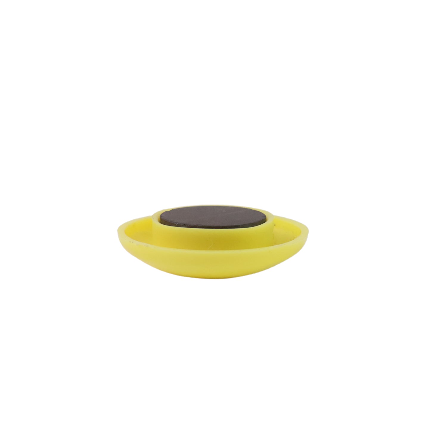 Stack of yellow circular plastic magnets