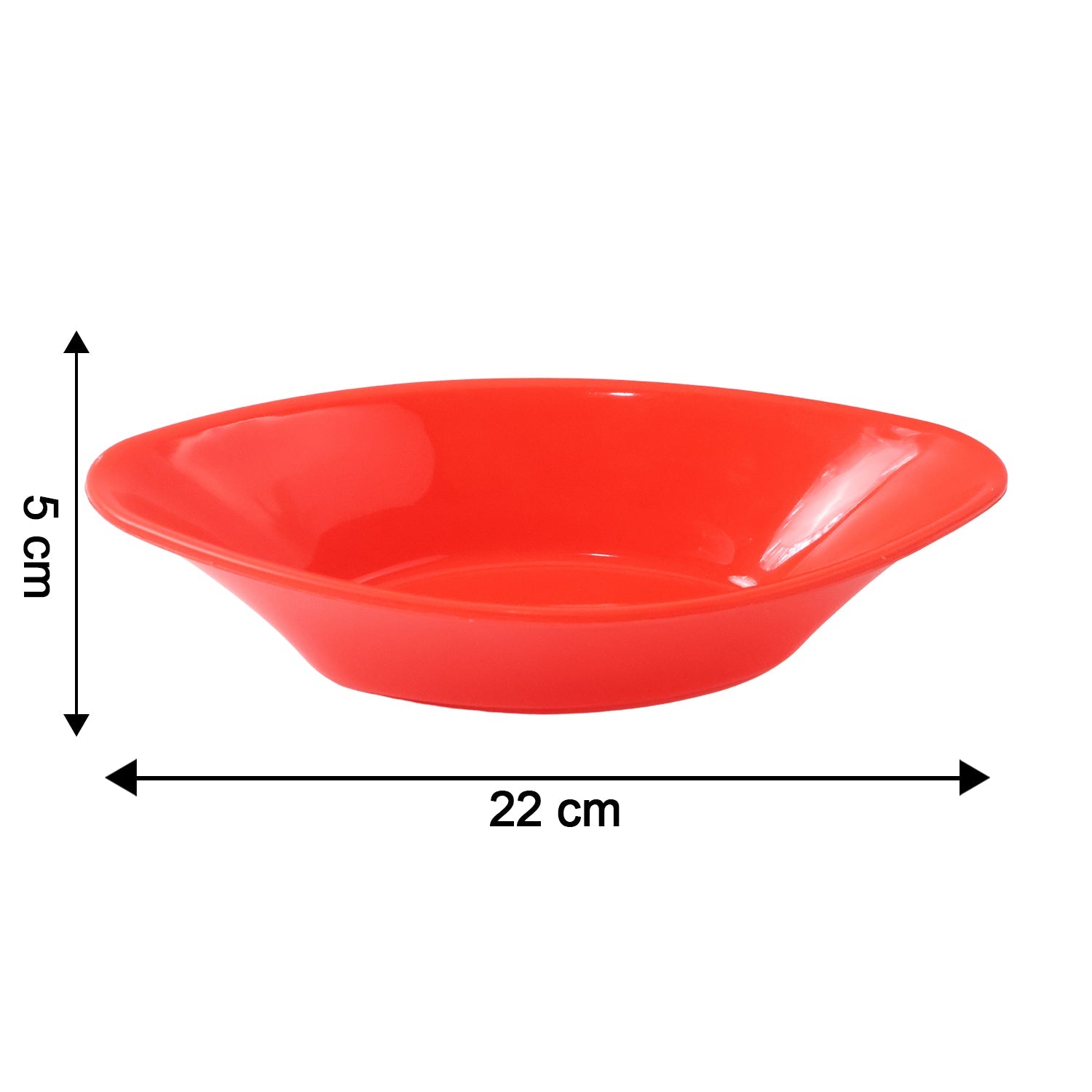 Plastic Marin Serving Bowl – Elegant Oval Deep Bowl (1 Pc / Red)