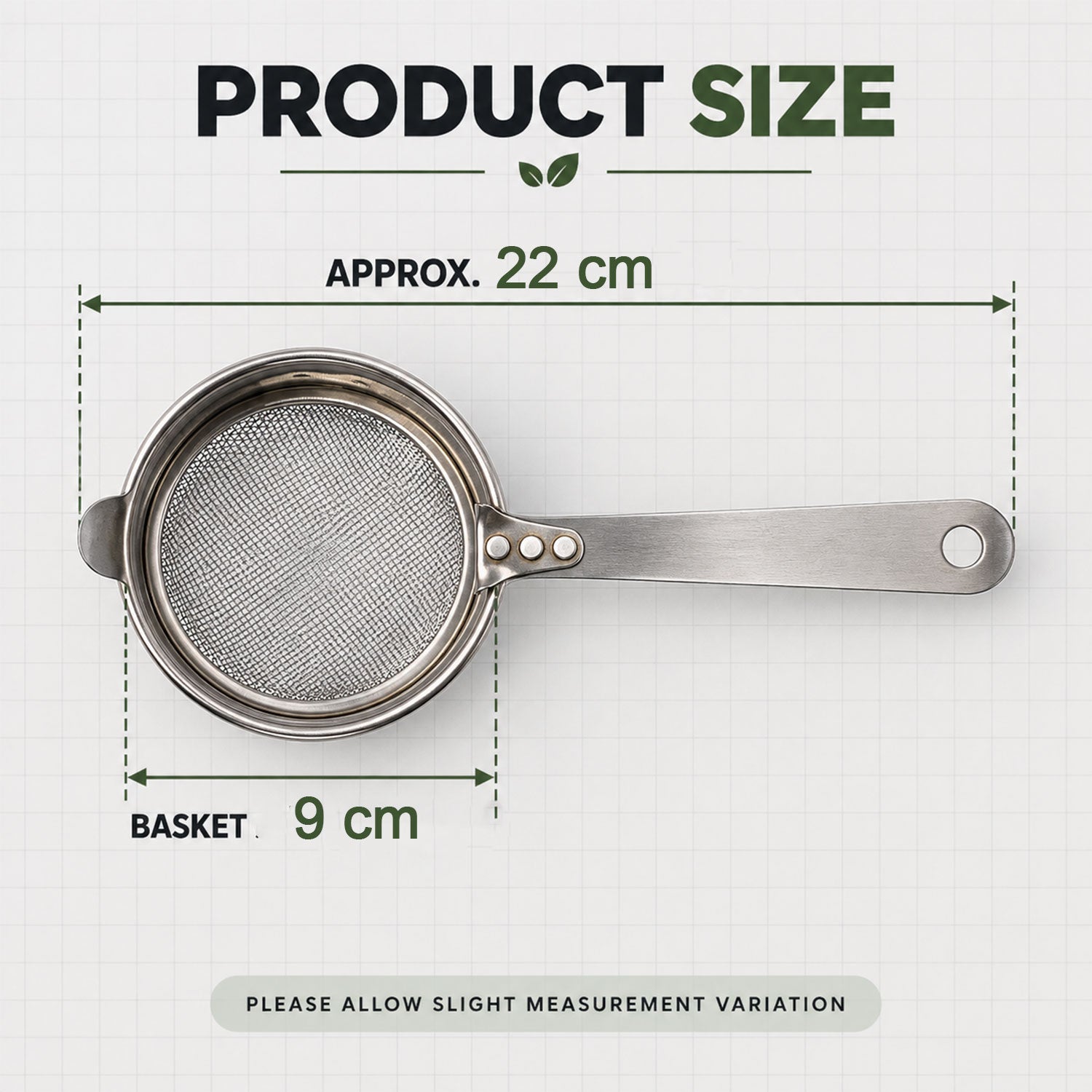 Tea strainer size guide