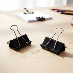 Strong Black Binder Clips (10 Pc )